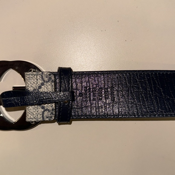 Blue and white interlocking G Gucci belt - Picture 2 of 5